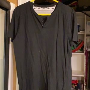 plain black quarter button up